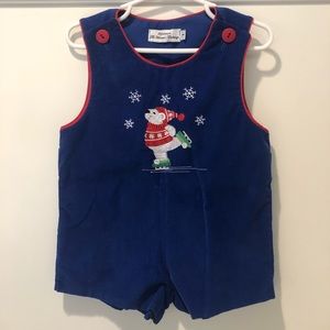 Handmade blue corduroy boys Holiday Outfit
